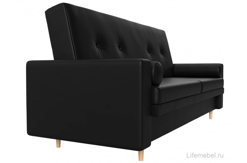 Диван прямой книжка Белфаст эко кожа черный