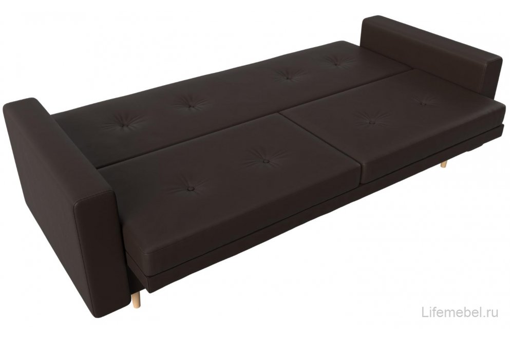 Диван прямой книжка Белфаст эко кожа коричневый