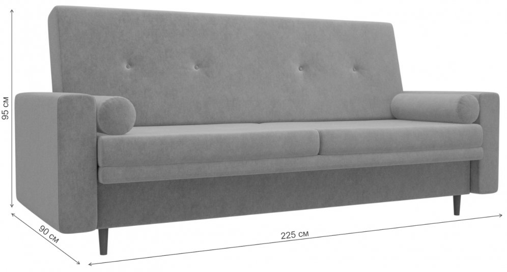 Диван прямой книжка Белфаст микровельвет бежевый