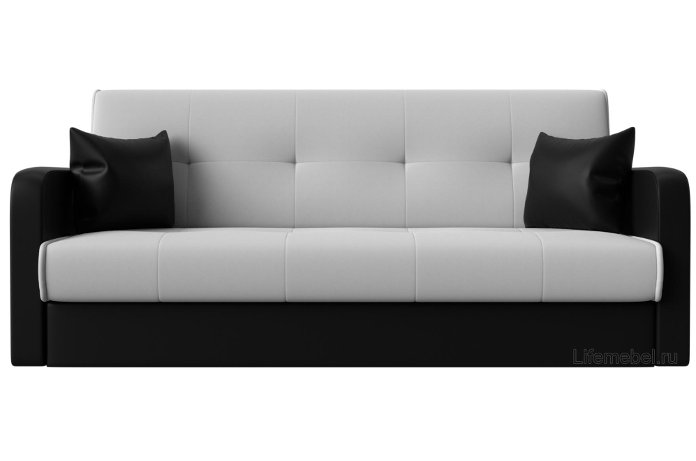 Диван Альта-Софт белая / черная экокожа