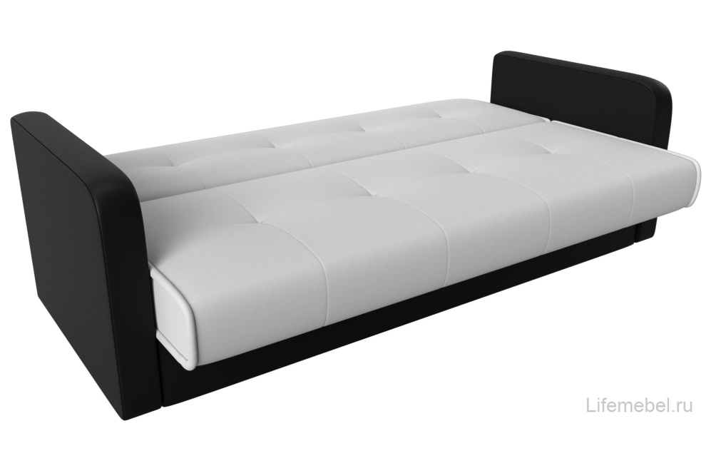 Диван Альта-Софт белая / черная экокожа