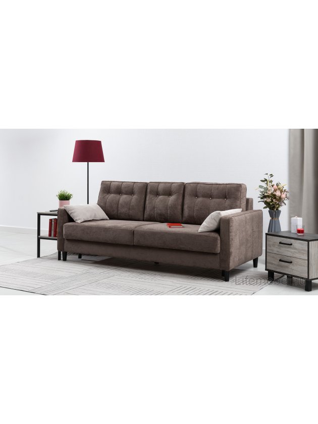 Диван Арно коричневый перламутр / молочно-серый велюр