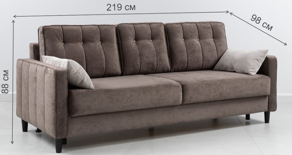 Диван Арно коричневый перламутр / молочно-серый велюр