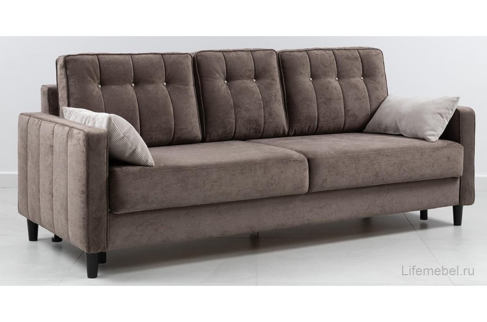 Диван Арно коричневый перламутр / молочно-серый велюр