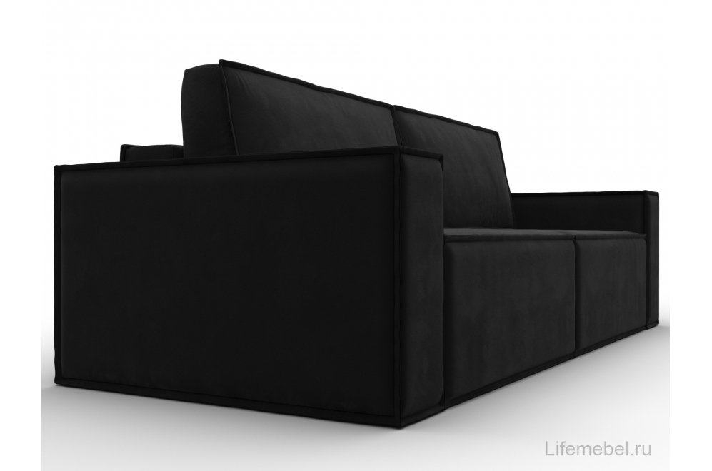Диван Куба черный микровельвет