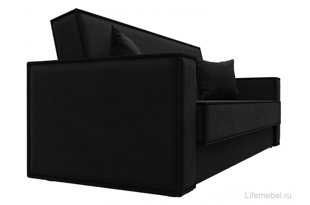 Диван Куба микровельвет черный