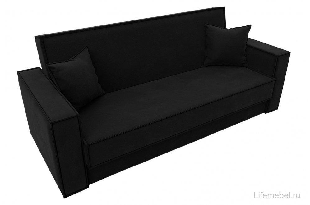 Диван Куба микровельвет черный