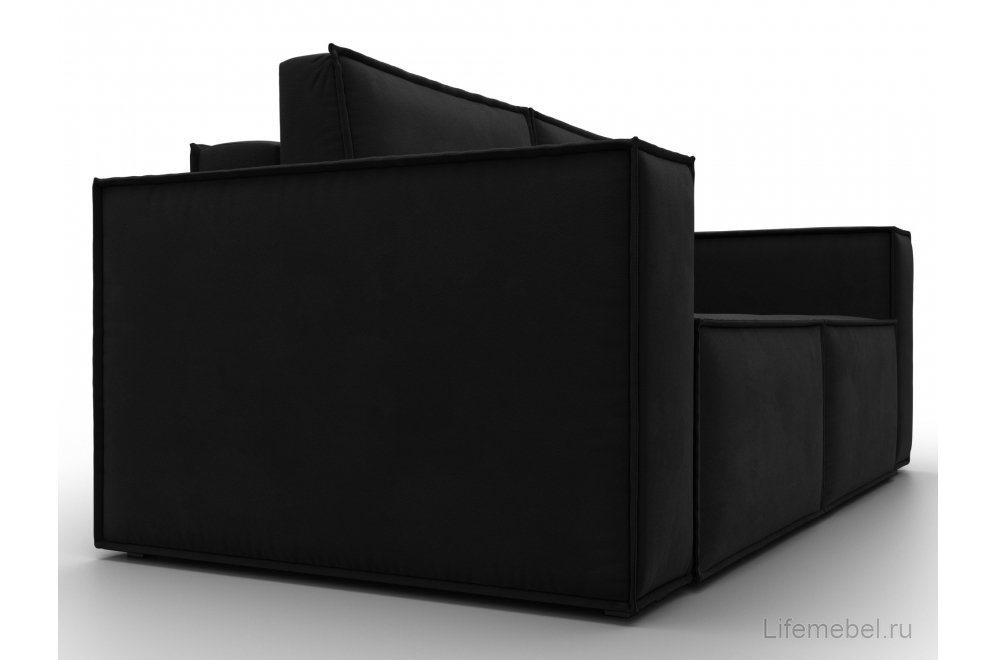 Диван Куба мини микровельвет черный