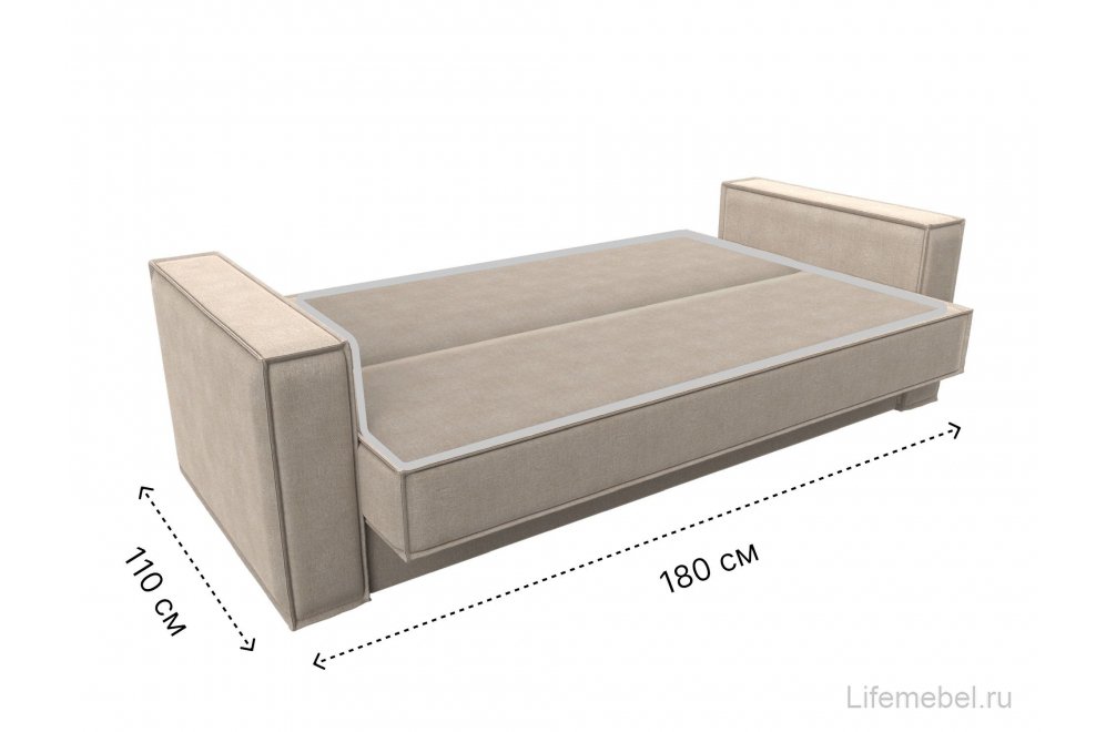 Диван Куба рогожка бежевый