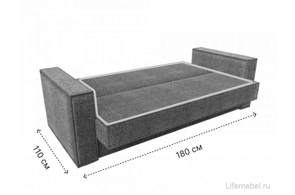 Диван Куба рогожка серый