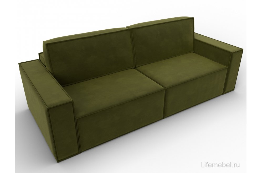 Диван Куба зеленый микровельвет