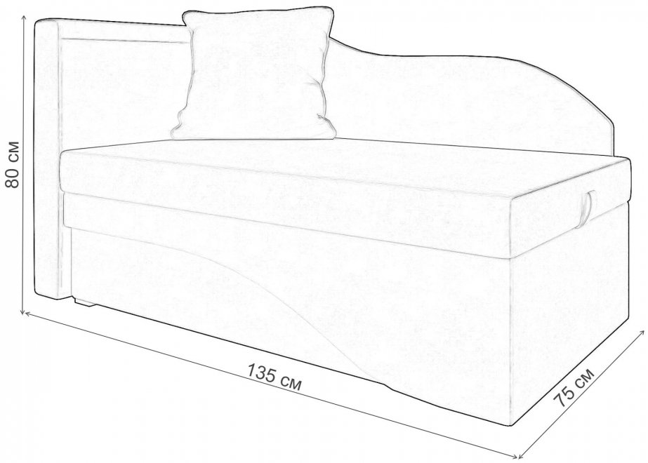 Диван-кушетка Гармония левый экокожа белая / черная
