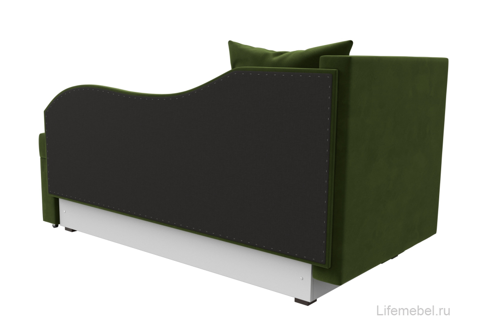 Диван-кушетка Женева-Софт левый микровельвет зеленый