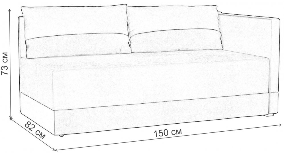 Диван-кушетка Никас правый микровельвет зеленый / бежевый
