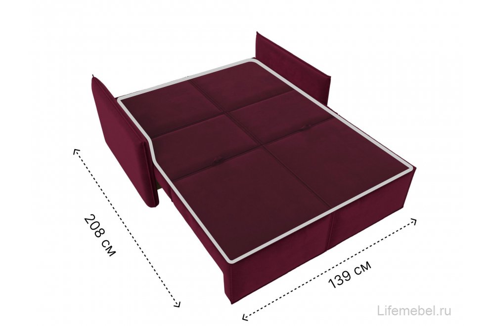 Диван Урбан-Люкс микровельвет бордовый