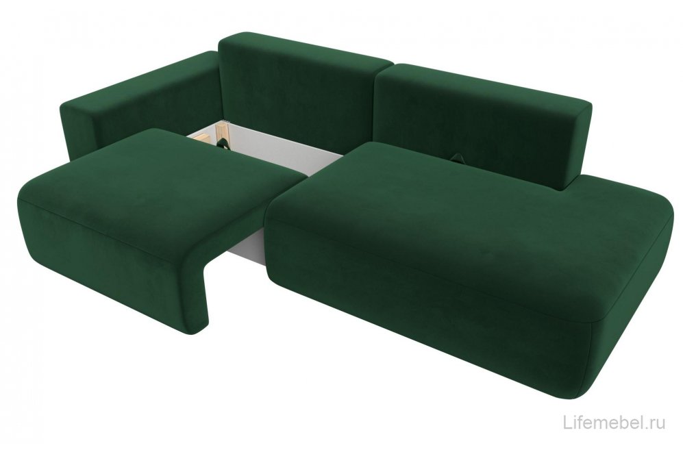 Диван Форум-036 НПБ Модерн подлокотник слева велюр зеленый