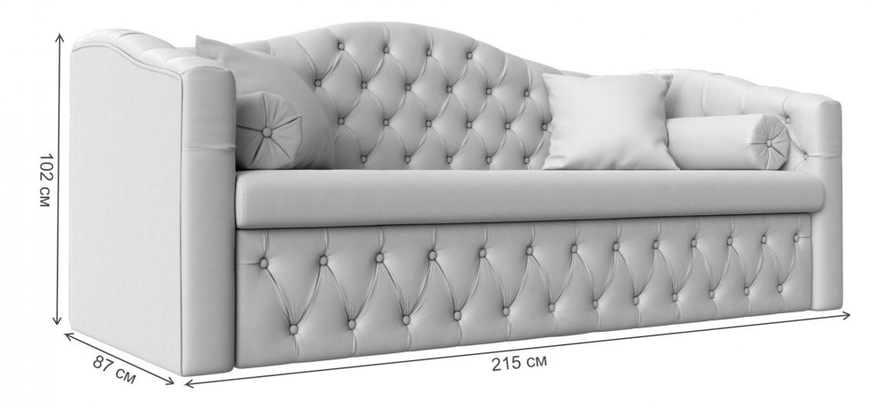 Диван Соната-Софт белая экокожа