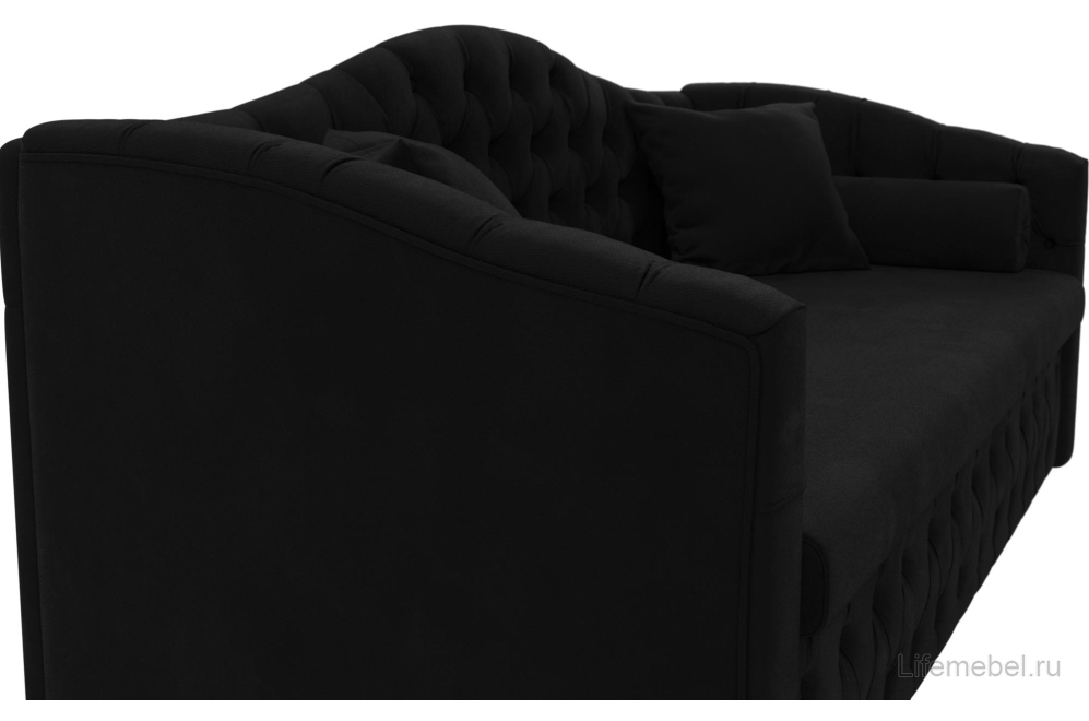 Диван Соната-Софт черный микровельвет
