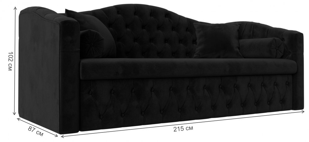 Диван Соната-Софт черный велюр
