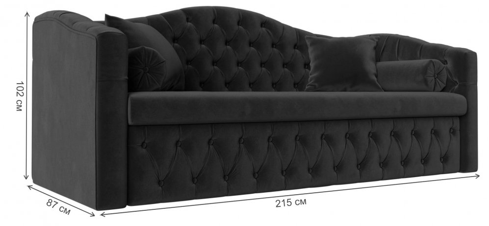 Диван Соната-Софт зеленый микровельвет