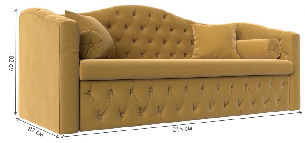 Диван Мечта желтый микровельвет