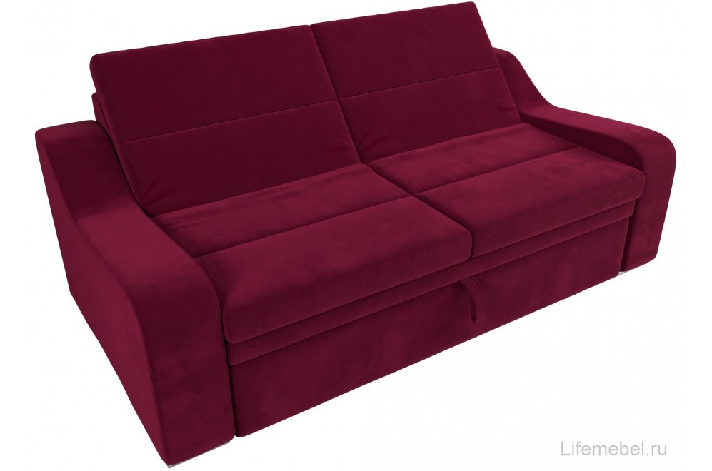 Диван Лира-Нова бордовый микровельвет