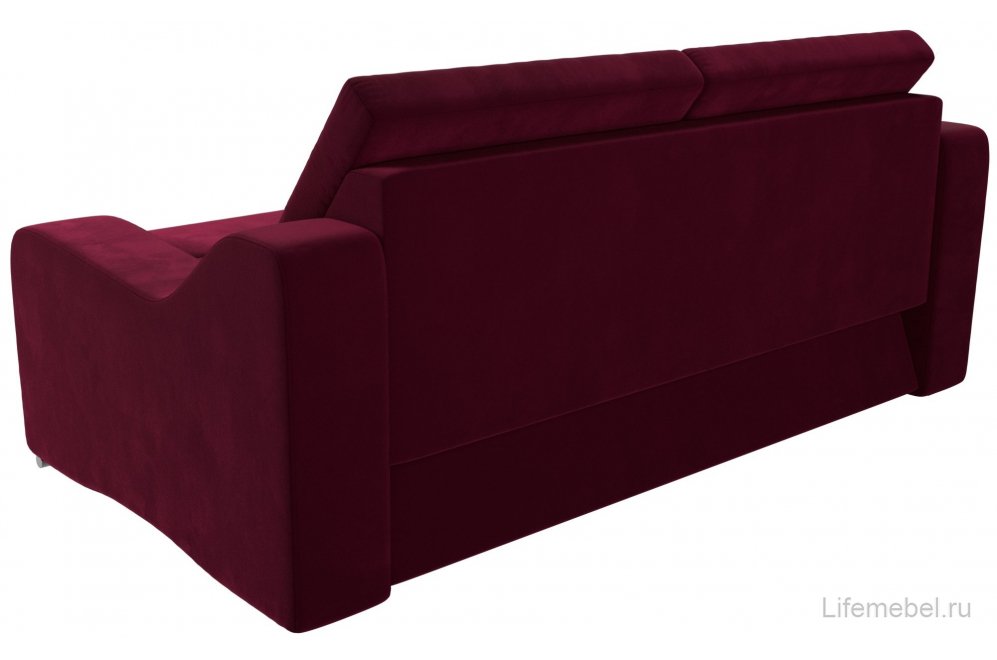 Диван Лира-Нова бордовый микровельвет
