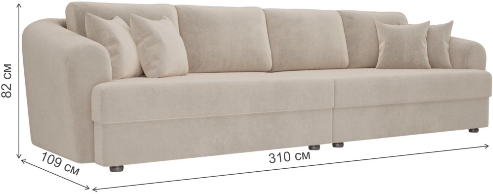 Диван Милтон велюр бежевый