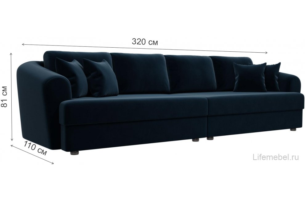 Диван Милтон велюр синий