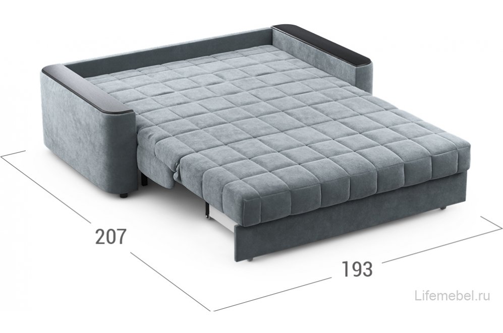 Диван Moon Family №018 160х200 ППУ серый велюр 74-4 /дуб галиано