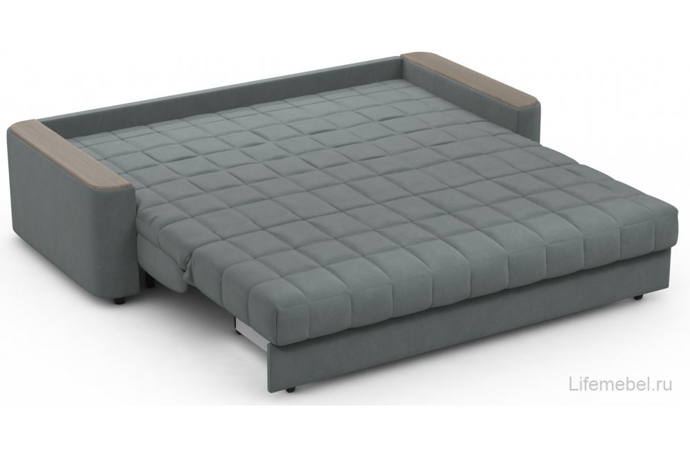 Диван Moon Family №018 160х200 ППУ серый велюр 74-4 /дуб галиано