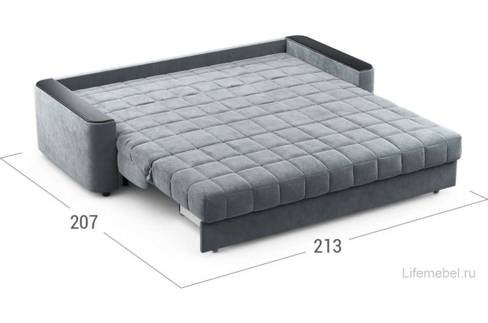 Диван Moon Family №018 180х200 НПБ серый велюр 74-4 /дуб галиано