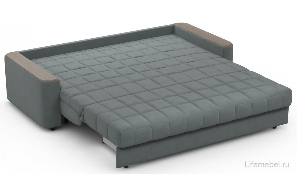 Диван Moon Family №018 180х200 НПБ серый велюр 74-4 /дуб галиано