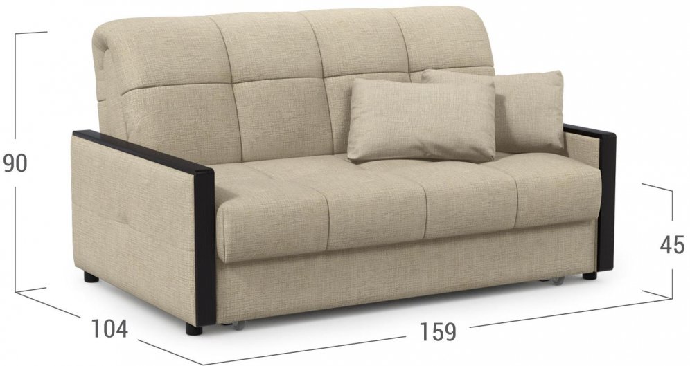 Диван Moon Family 125 159 см с ППУ бежевый велюр