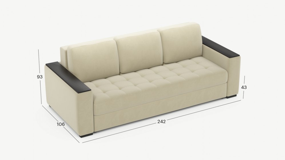 Диван Moon Family 127/А32 Lux MF006226 велюр кремовый 74-70