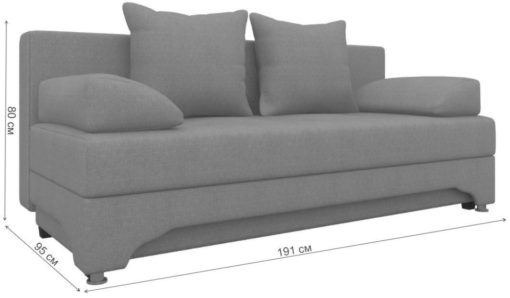 Диван Ник-2 еврокнижка рогожка бежевый