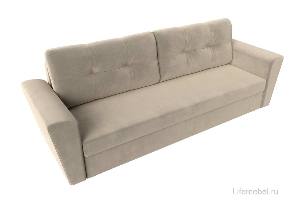 Диван Амстердам Лайт бежевый микровельвет