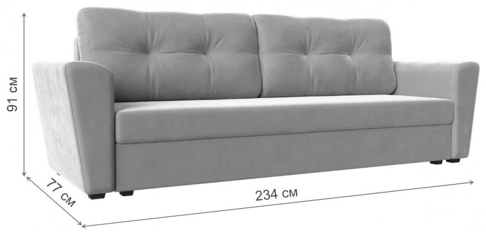 Диван Амстердам Лайт сиреневый микровельвет