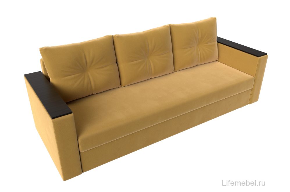 Диван Атланта без стола желтый микровельвет