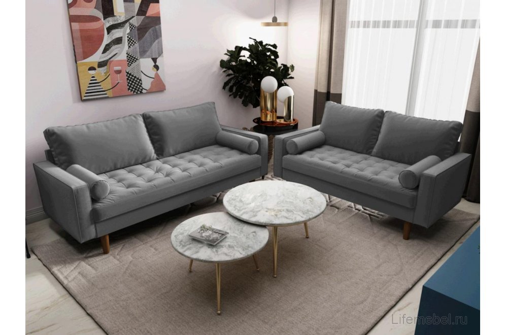 Диван Scott двухместный серый