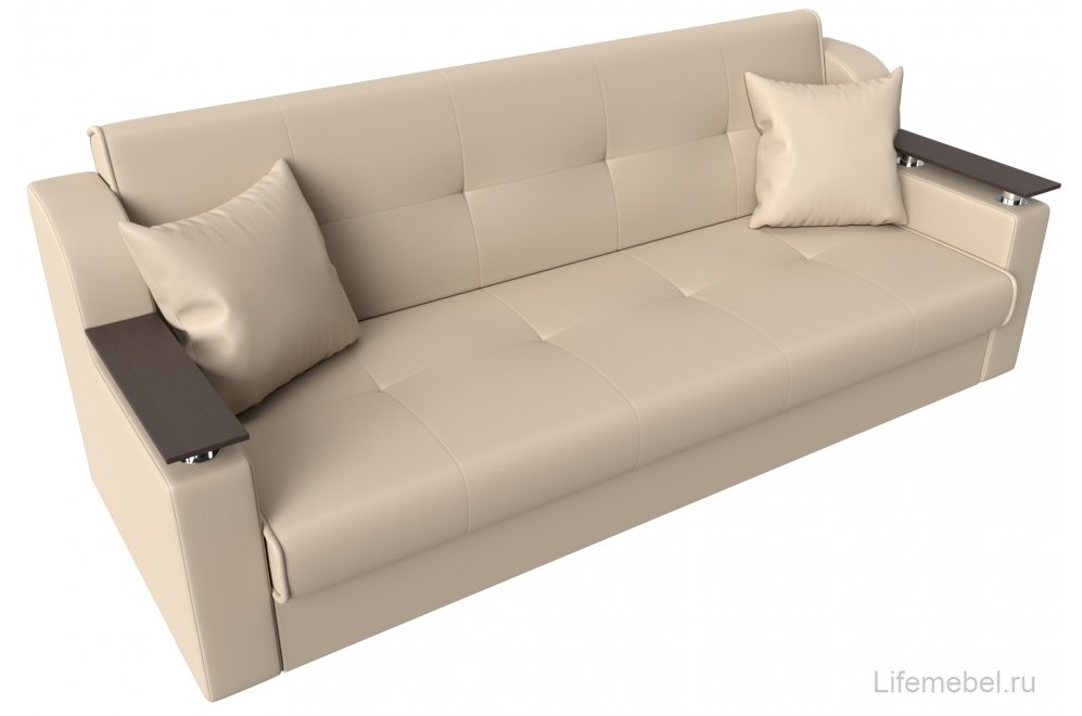 Диван Бравис бежевая экокожа книжка