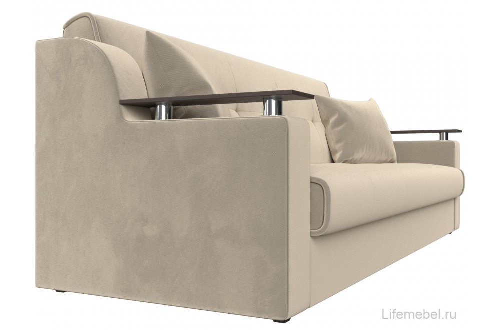 Диван Бравис бежевый микровельвет книжка