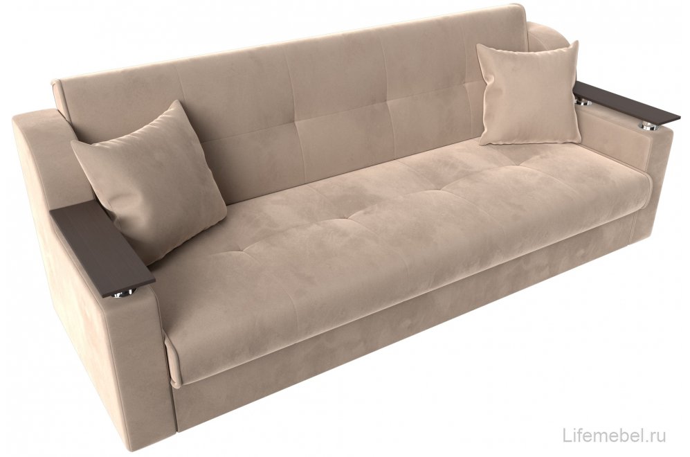 Диван Бравис бежевый велюр книжка