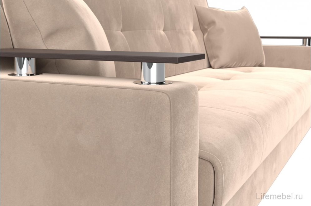 Диван Бравис бежевый велюр книжка