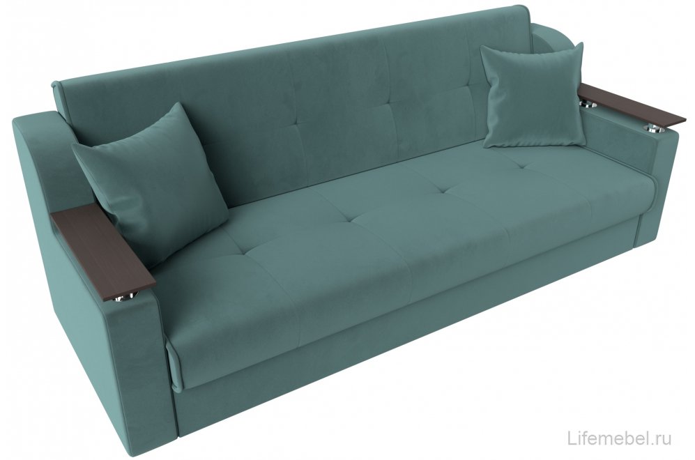 Диван Бравис бирюзовый велюр книжка