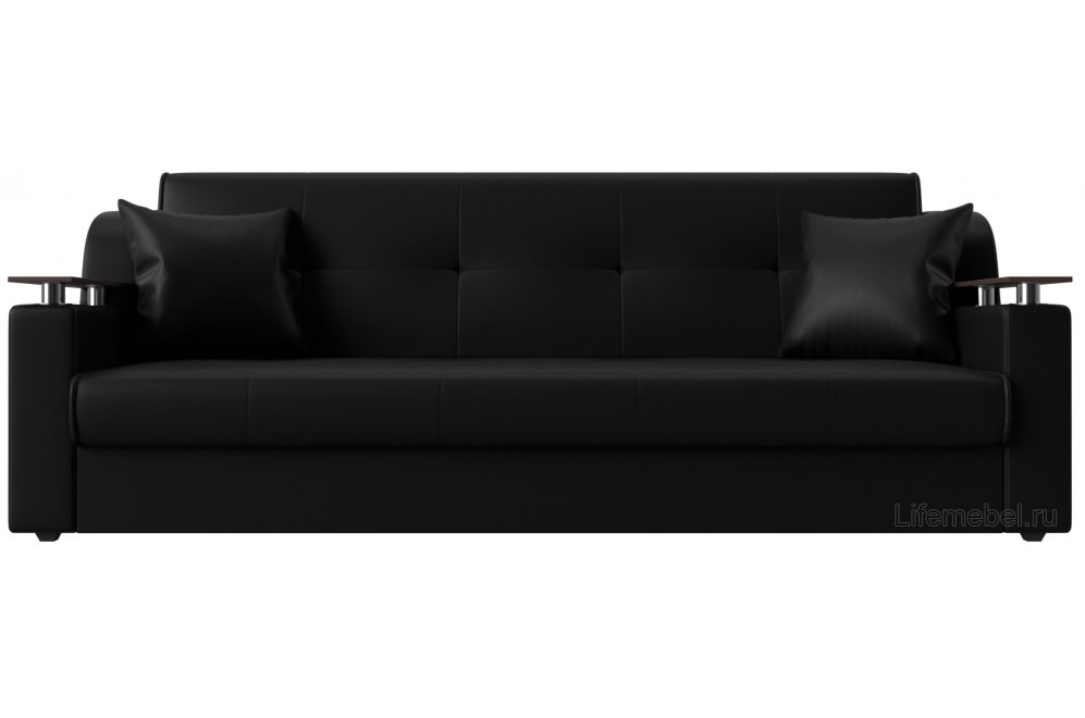 Диван Сенатор черная экокожа книжка
