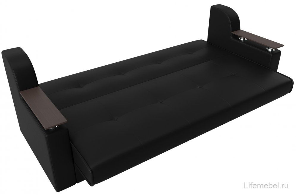 Диван Сенатор черная экокожа книжка