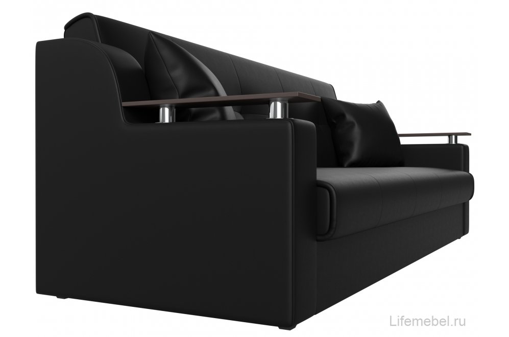 Диван Бравис черная экокожа книжка