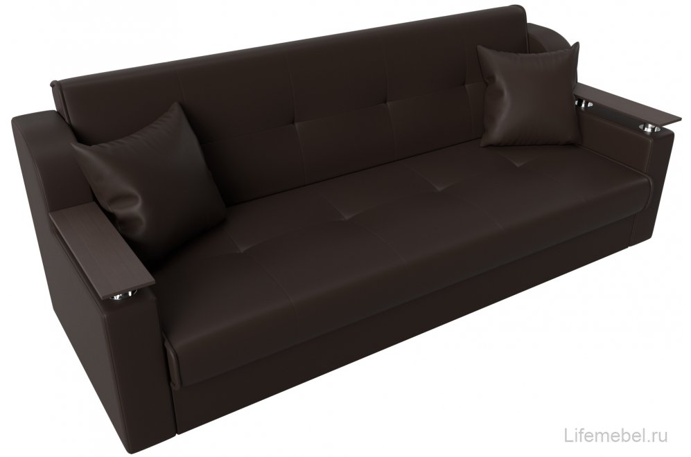 Диван Бравис коричневая экокожа книжка