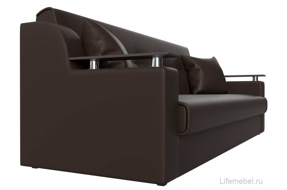 Диван Бравис коричневая экокожа книжка